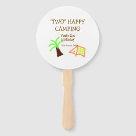 Two happy camping 2nd birthday tree camp kids fächer