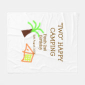 Two happy camping 2nd birthday tree camp kids fleecedecke (Vorderseite (Horizontal))