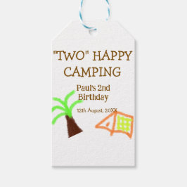 Two happy camping 2nd birthday tree camp kids geschenkanhänger