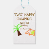 Two happy camping 2nd birthday tree camp kids geschenkanhänger (Rückseite)