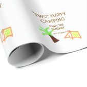 Two happy camping 2nd birthday tree camp kids geschenkpapier (Rolleneckpunkt)