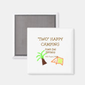 Two happy camping 2nd birthday tree camp kids magnet (Vorderseite/Rückseite)
