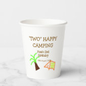 Two happy camping 2nd birthday tree camp kids pappbecher (Rückseite)