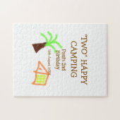 Two happy camping 2nd birthday tree camp kids puzzle (Horizontal)