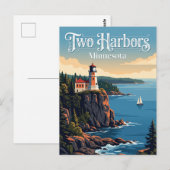 Two Harbors, Minnesota Postkarte (Vorne/Hinten)