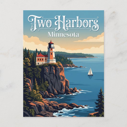 Two Harbors, Minnesota Postkarte (Vorderseite)