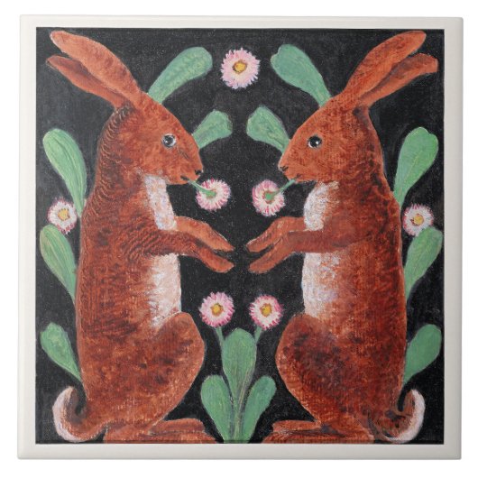 Two Hares by William Bell Scott Fliese (Vorderseite)