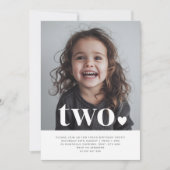 Two Heart Foto Erster Geburtstag Einladung (Vorderseite)