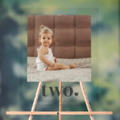 Two Heart Square Foto 2. Geburtstag Begrüßungszeic Acrylschild (Neutral)