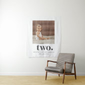 Two Heart Square Foto 2. Geburtstag Wandteppich (Beispiel)