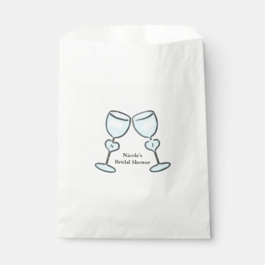 Two Heart Wine Glasses Brautparty Günstige Leckere Geschenktütchen (Vorderseite)
