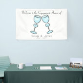 Two Heart Wine Glasses Brautparty Verlobung Banner (Messeveranstaltung)