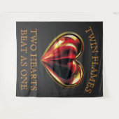 Two Hearts Beat As One Twin Flames Soulmates Love Wandteppich (Vorderseite (Horizontal))