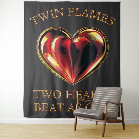 Two Hearts Beat As One Twin Flames Soulmates Love Wandteppich (Beispiel)
