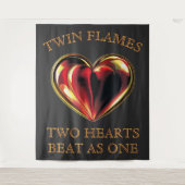 Two Hearts Beat As One Twin Flames Soulmates Love Wandteppich (Vorderseite)