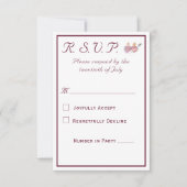 Two Hearts Burgundy Catholic Wedding  RSVP Karte (Vorderseite)