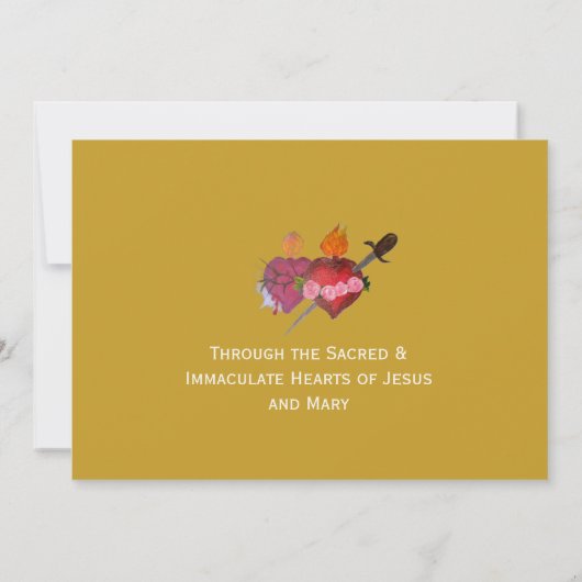 Two Hearts Catholic Flat Save The Date Card (Rückseite)