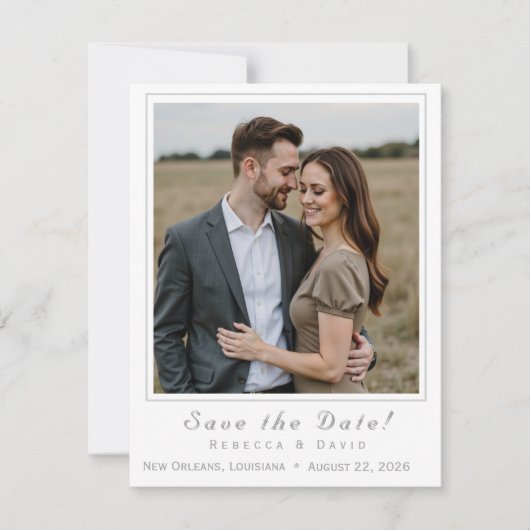 Two Hearts Catholic Flat Save The Date Card (Vorderseite)
