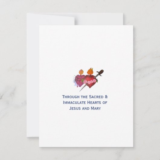 Two Hearts Catholic Flat Save The Date Card (Rückseite)
