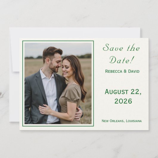 Two Hearts Catholic Flat Save The Date Card (Vorderseite)