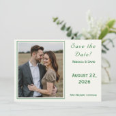 Two Hearts Catholic Flat Save The Date Card (Stehend Vorderseite)