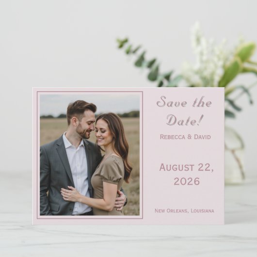 Two Hearts Catholic Flat Save The Date Card (Stehend Vorderseite)