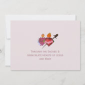 Two Hearts Catholic Flat Save The Date Card (Rückseite)