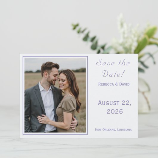 Two Hearts Catholic Flat Save The Date Card (Stehend Vorderseite)