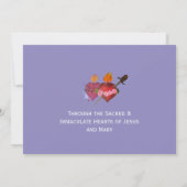 Two Hearts Catholic Flat Save The Date Card (Rückseite)