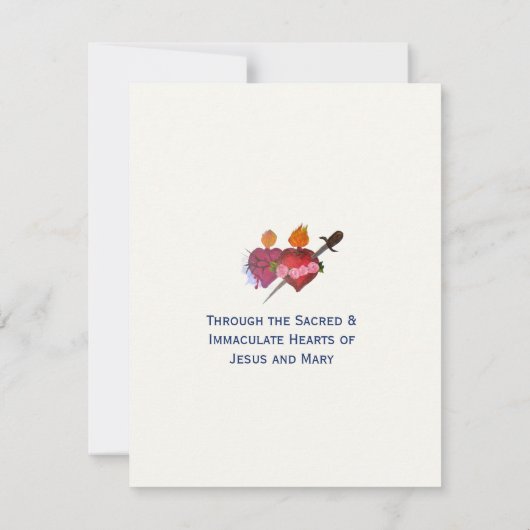 Two Hearts Catholic Flat Save The Date Card (Rückseite)