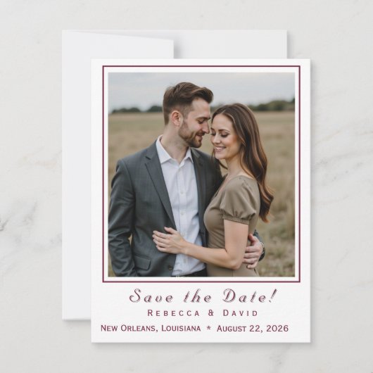 Two Hearts Catholic Flat Save The Date Card (Vorderseite)