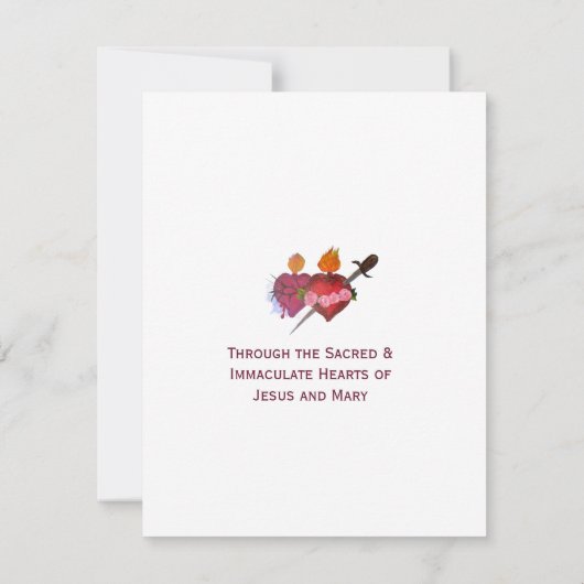 Two Hearts Catholic Flat Save The Date Card (Rückseite)