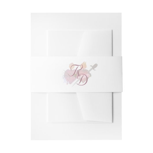 Two Hearts Catholic Wedding Invitation Belly Band (Vorderseite Beispiel)