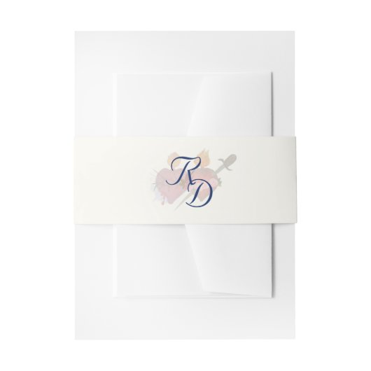 Two Hearts Catholic Wedding Invitation Belly Band (Vorderseite Beispiel)