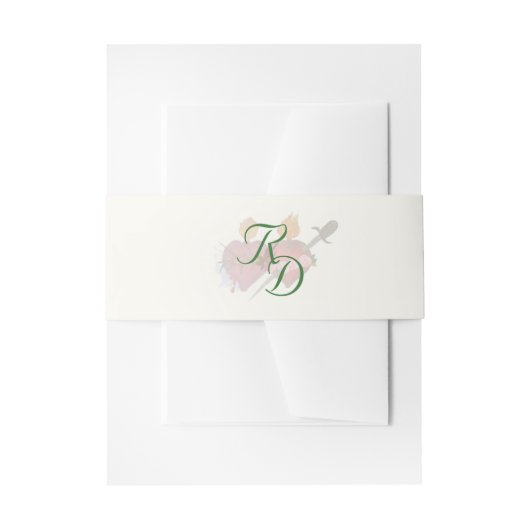 Two Hearts Catholic Wedding Invitation Belly Band (Vorderseite Beispiel)