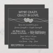Two Hearts Chalkboard Wedding Einladung (Vorne/Hinten)