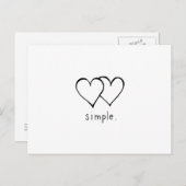Two Hearts - Einfache Liebe - zeichne Kunst Postkarte (Vorne/Hinten)