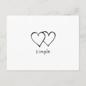 Two Hearts - Einfache Liebe - zeichne Kunst Postkarte (Vorderseite)