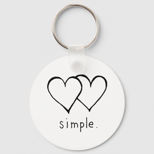 Two Hearts - Einfache Liebe - zeichne Kunst Schlüsselanhänger (Vorderseite)