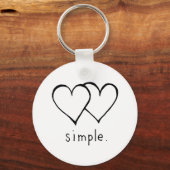 Two Hearts - Einfache Liebe - zeichne Kunst Schlüsselanhänger (Vorderseite)