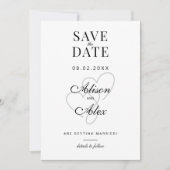 Two Hearts Elegantes Skript Save the Date (Vorderseite)
