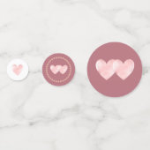 Two Hearts Happy Jubiläum auf Rose Gold & White Konfetti (Rückseiten)