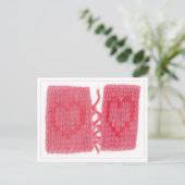 TWO HEARTS KNIT Postkarte (Stehend Vorderseite)