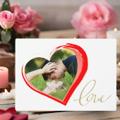 Two Hearts Liebe Script Valentine`s Day Foto  Fotoplatte