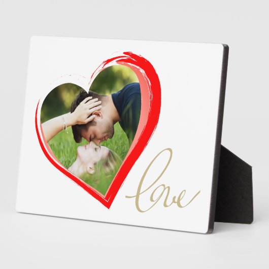 Two Hearts Liebe Script Valentine`s Day Foto Fotoplatte (Seite)