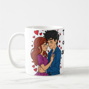 "Two Hearts, One Journey" Anime-Paar-Tasse Kaffeetasse