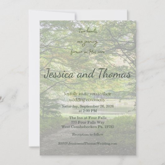 Two Hearts One Journey Photo Wedding Invitation Einladung (Vorderseite)
