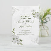 Two Hearts, One Journey Wedding Invitation Einladung (Stehend Vorderseite)