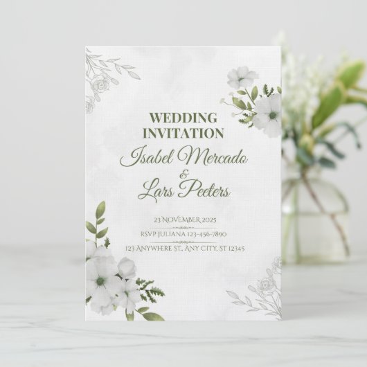 Two Hearts, One Journey Wedding Invitation  Einladung (Stehend Vorderseite)