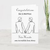 Two Hearts | One Lifetime | LGBTQ Congratulations  Karte (Vorderseite)